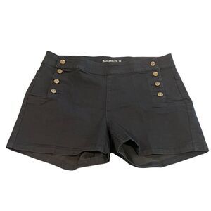 Blackheart Shorts Juniors Size 16 Black Nautical High Rise Casual Flat Front